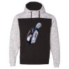 Men's Mélange Fleece Colorblocked Hooded Sweatshirt Thumbnail