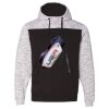 Men's Mélange Fleece Colorblocked Hooded Sweatshirt Thumbnail