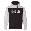 Men's Mélange Fleece Colorblocked Hooded Sweatshirt Thumbnail