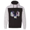 Men's Mélange Fleece Colorblocked Hooded Sweatshirt Thumbnail