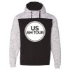 Men's Mélange Fleece Colorblocked Hooded Sweatshirt Thumbnail