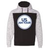 Men's Mélange Fleece Colorblocked Hooded Sweatshirt Thumbnail