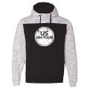 Men's Mélange Fleece Colorblocked Hooded Sweatshirt Thumbnail