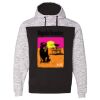 Men's Mélange Fleece Colorblocked Hooded Sweatshirt Thumbnail