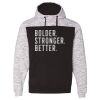 Men's Mélange Fleece Colorblocked Hooded Sweatshirt Thumbnail