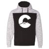 Men's Mélange Fleece Colorblocked Hooded Sweatshirt Thumbnail